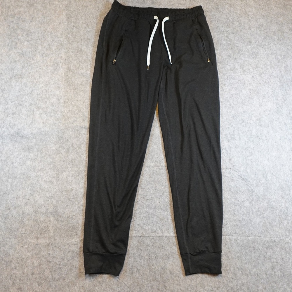 Vuori Pants Men Medium Black Ponto Performance Jogger Knit Drawstring Zip Pocket